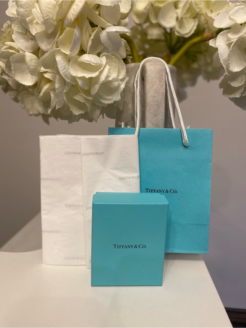 Authentic Tiffany & Co Delicate Silver Eternity Band SZ 6 w/ Box, Bag and Tissue - Picture 5 of 6